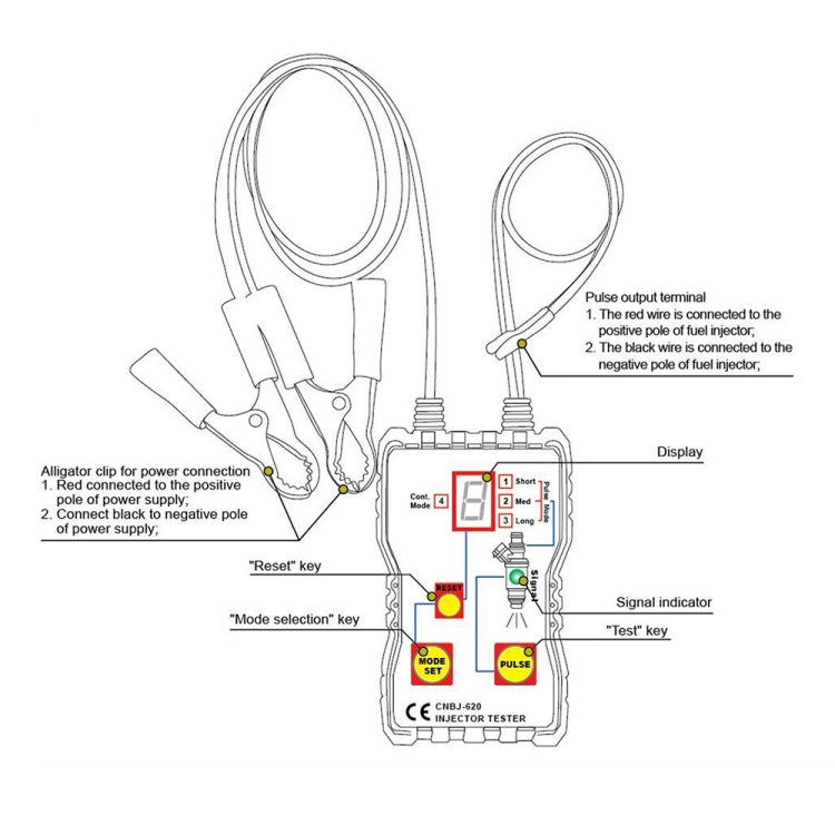 MZ620 Car Fuel Injector Tester 4 Pluse Mode Fuel System Scanning Diagnostic Tool - Code Readers & Scan Tools by PMC TechLife | Online Shopping South Africa | PMC TechLife | Buy Now Pay Later Mobicred