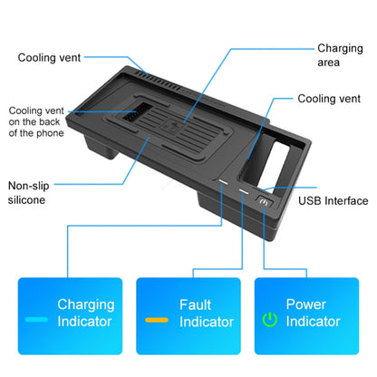 HFC-1033 Car Qi Standard Wireless Charger 10W Quick Charging for Volkswagen Teramont 2021, Left Driving - Wireless Charging Pads by PMC Jewellery | Online Shopping South Africa | PMC Jewellery