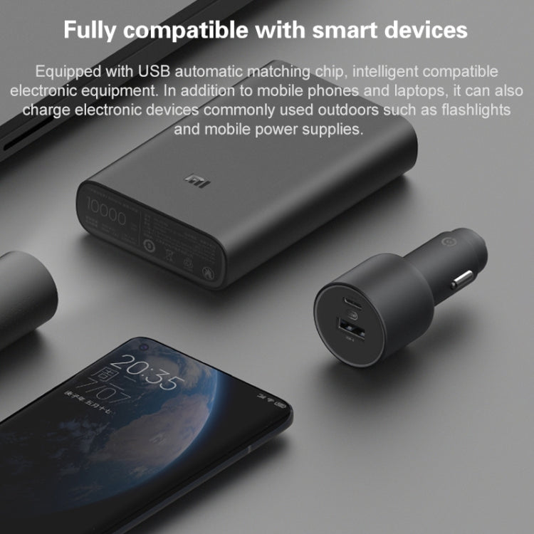 Original Xiaomi CC07ZM 100W Dual Ports USB + USB-C / Type-C Car Charger Fast Charging Version 1A1C - free shipping - PMC TechLife - Order now!