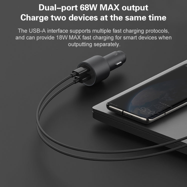 Original Xiaomi CC07ZM 100W Dual Ports USB + USB-C / Type-C Car Charger Fast Charging Version 1A1C - free shipping - PMC TechLife - Order now!