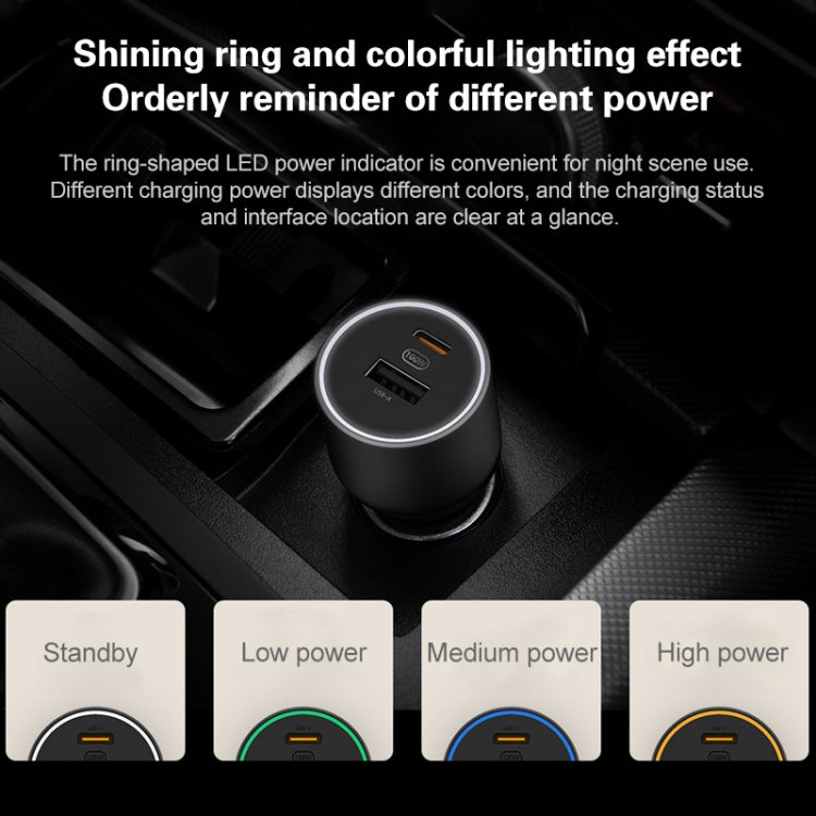 Original Xiaomi CC07ZM 100W Dual Ports USB + USB-C / Type-C Car Charger Fast Charging Version 1A1C - free shipping - PMC TechLife - Order now!