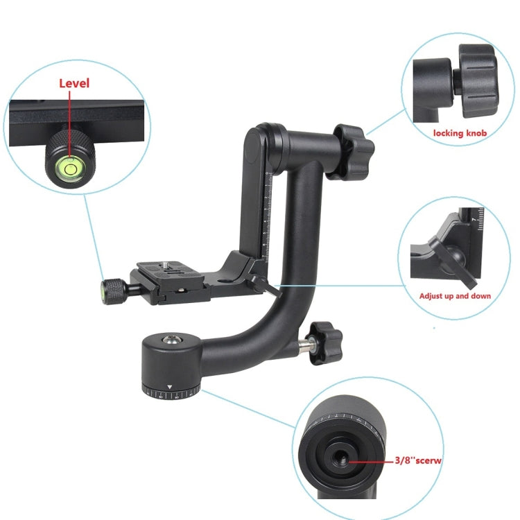 YELANGU Horizontal 360 Degree Gimbal Tripod Head for Home DV and SLR Cameras(Black) - free shipping - PMC TechLife - Order now!