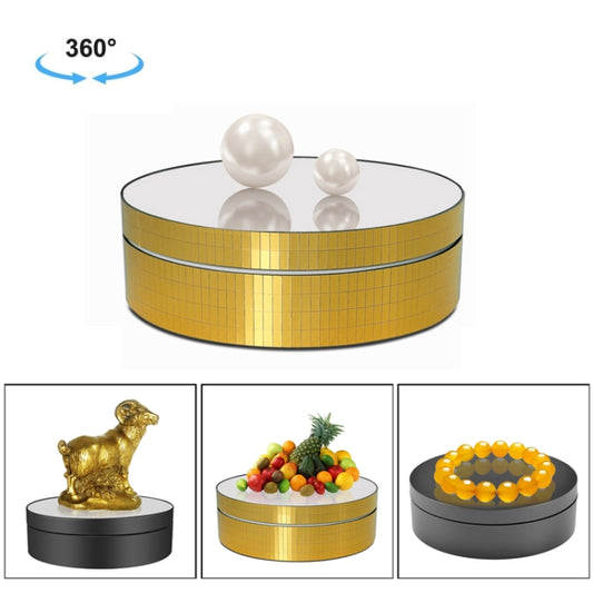 12cm 360 Degree Rotating Turntable Mirror Electric Display Stand Video Shooting Props Turntable, Load: 3kg (Gold) -  by PMC Jewellery | Online Shopping South Africa | PMC Jewellery