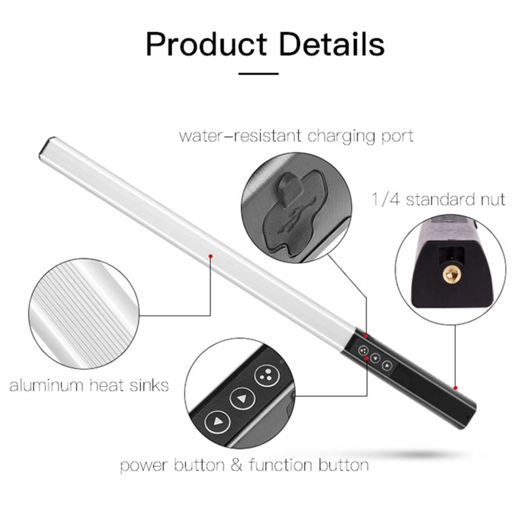 LUXCeO Q508A 8 Color Photo LED Stick Video Light Waterproof Handheld LED Fill Light Flash Lighting Lamp with Remote Control - free shipping - PMC TechLife - Order now!