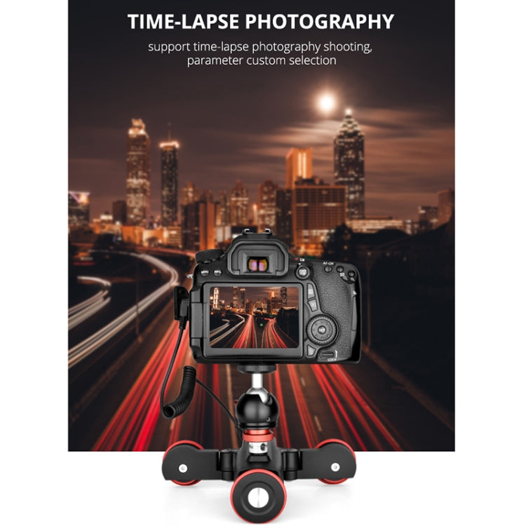 YELANGU L5 Electric Track Slider 3-Wheel Rolling Dolly Car, Load: 3kg(Black) - free shipping - PMC TechLife - Order now!