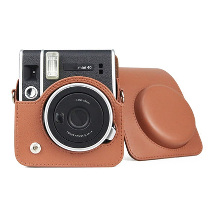 Full Body Camera Retro PU Leather Case Bag with Strap for FUJIFILM instax mini 40 (Brown) - Leather Bag by PMC Jewellery | Online Shopping South Africa | PMC Jewellery