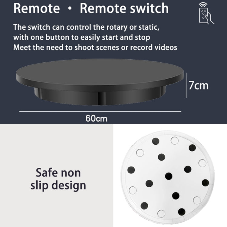 60cm Electric Rotating Display Stand Props Turntable, Load: 100kg, Plug-in Power, UK Plug(White) -  by PMC Jewellery | Online Shopping South Africa | PMC Jewellery