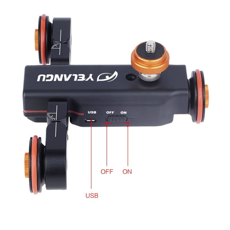 YELANGU L4X Camera Wheel Dolly II Electric Track Slider 3-Wheel Video Pulley Rolling Dolly Car with Remote Control for DSLR / Home DV Cameras, GoPro, Smartphones, Load: 3kg - free shipping - PMC TechLife - Order now!