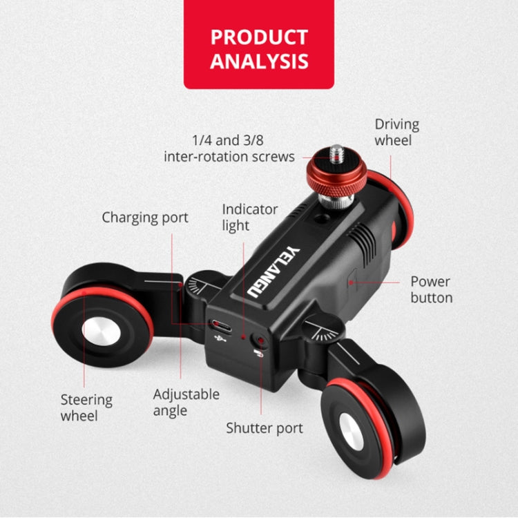 YELANGU L50E 60cm Splicing Camera Slider Dolly Rail + L5i Dolly Car - free shipping - PMC TechLife - Order now!