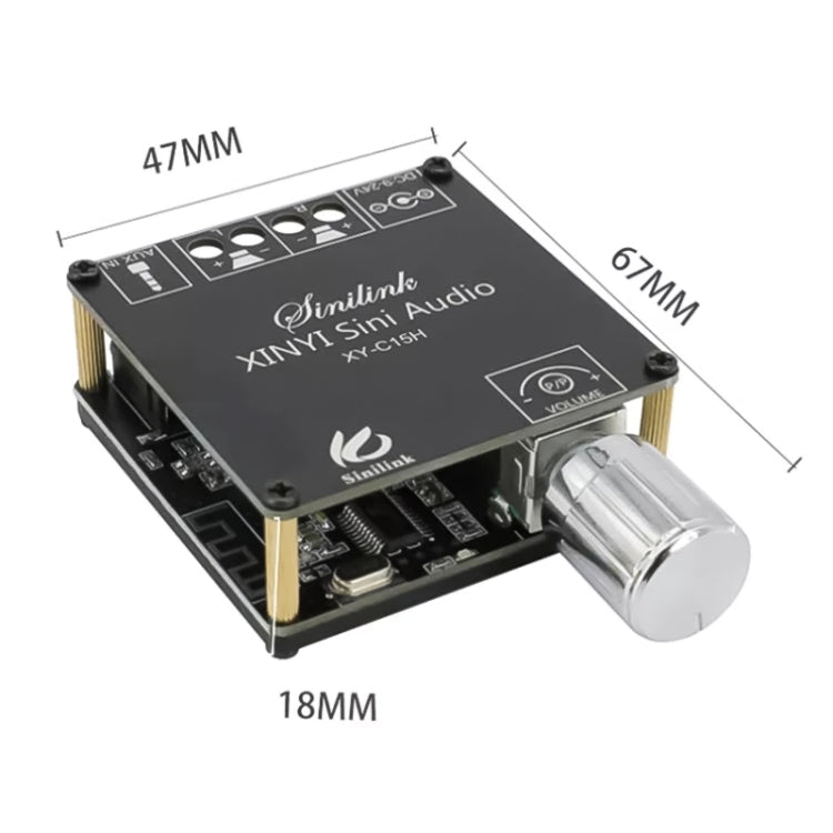 XY-C15H 20W Dual Channel HIFI Bluetooth 5.0 Stereo Digital Audio Power Amplifier Board with Shell - Breadboard / Amplifier Board by PMC Jewellery | Online Shopping South Africa | PMC Jewellery