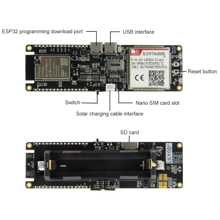 TTGO T-SIM7600E-H ESP32 WiFi Bluetooth 18560 Battery Holder Solar Charge Module Development Board - Module by TTGO | Online Shopping South Africa | PMC Jewellery