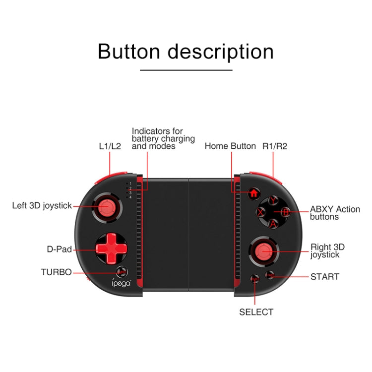 ipega PG-9087 Bluetooth Game Controller Gamepad with Practical Stretch Joystick Pad, For Galaxy, HTC, MOTO, other Android Smartphones and Tablets, Smart TV, Set-top box, Windows PCs - Controller Gamepad by ipega | Online Shopping South Africa | PMC Jewellery