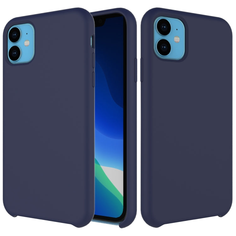 For iPhone 11 Solid Color Liquid Silicone Shockproof Case (Dark Blue) - iPhone 11 Cases by PMC Jewellery | Online Shopping South Africa | PMC Jewellery