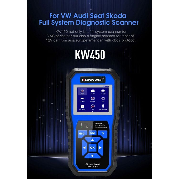 KONNWEI KW450 Car 2.8 inch TFT Color Screen Battery Tester Support 2 Languages / System  XP WIN7 WIN8 WIN10 - Code Readers & Scan Tools by KONNWEI | Online Shopping South Africa | PMC Jewellery