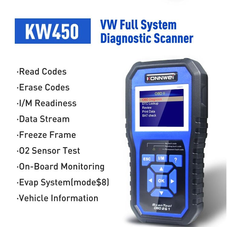 KONNWEI KW450 Car 2.8 inch TFT Color Screen Battery Tester Support 2 Languages / System  XP WIN7 WIN8 WIN10 - Code Readers & Scan Tools by KONNWEI | Online Shopping South Africa | PMC Jewellery