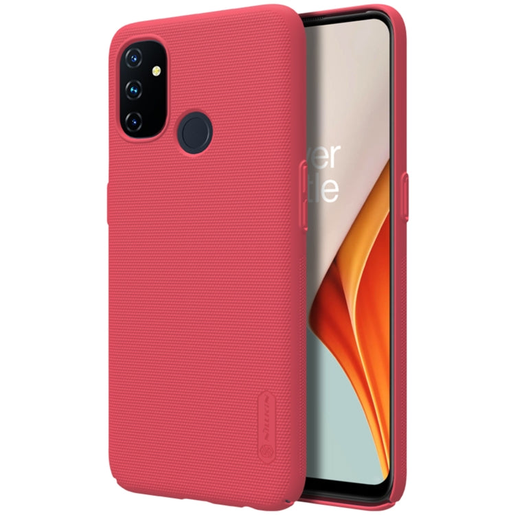 For OnePlus Nord N100 NILLKIN Frosted Concave-convex Texture PC Protective Case(Red) - OnePlus Cases by NILLKIN | Online Shopping South Africa | PMC Jewellery