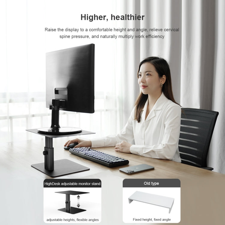 NILLKIN N6 Adjustable High Desk Laptop Monitor Stand Holder (Silver) - Laptop Stand by NILLKIN | Online Shopping South Africa | PMC Jewellery