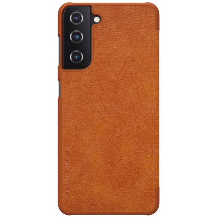 For Samsung Galaxy S21 Plus 5G NILLKIN QIN Series Crazy Horse Texture Horizontal Flip Leather Case with Card Slot(Brown) - Galaxy S21+ 5G Cases by NILLKIN | Online Shopping South Africa | PMC Jewellery