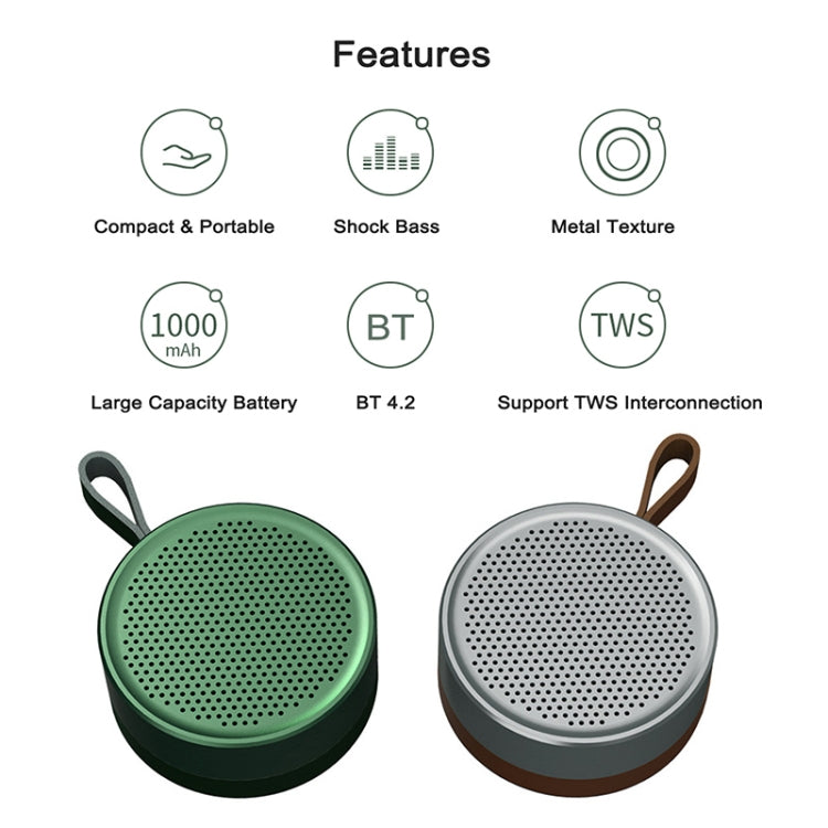 REMAX RB-M39 Bluetooth 4.2 Portable Wireless Speaker(Green) - Mini Speaker by REMAX | Online Shopping South Africa | PMC Jewellery