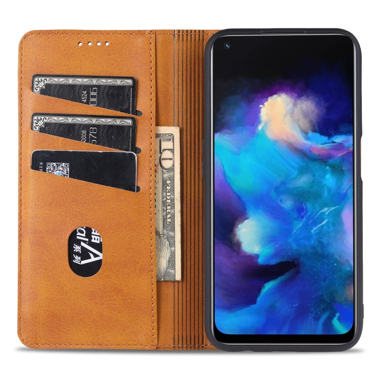 For OPPO A74 (5G) AZNS Magnetic Calf Texture Horizontal Flip Leather Case with Card Slots & Holder & Wallet(Dark Green) - OPPO Cases by AZNS | Online Shopping South Africa | PMC Jewellery | Buy Now Pay Later Mobicred