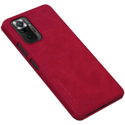 For Xiaomi Redmi Note 10 Pro / 10 Pro Max NILLKIN QIN Series Crazy Horse Texture Horizontal Flip Leather Case with Card Slot(Red) - Xiaomi Cases by NILLKIN | Online Shopping South Africa | PMC Jewellery