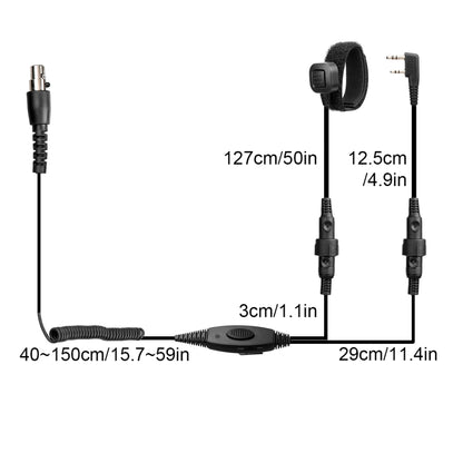 RETEVIS EH050K 2 Pin Adjustable Volume Noise Reduction Aviation Headphone Microphone with Finger PTT - Microphones & Headsets by RETEVIS | Online Shopping South Africa | PMC Jewellery