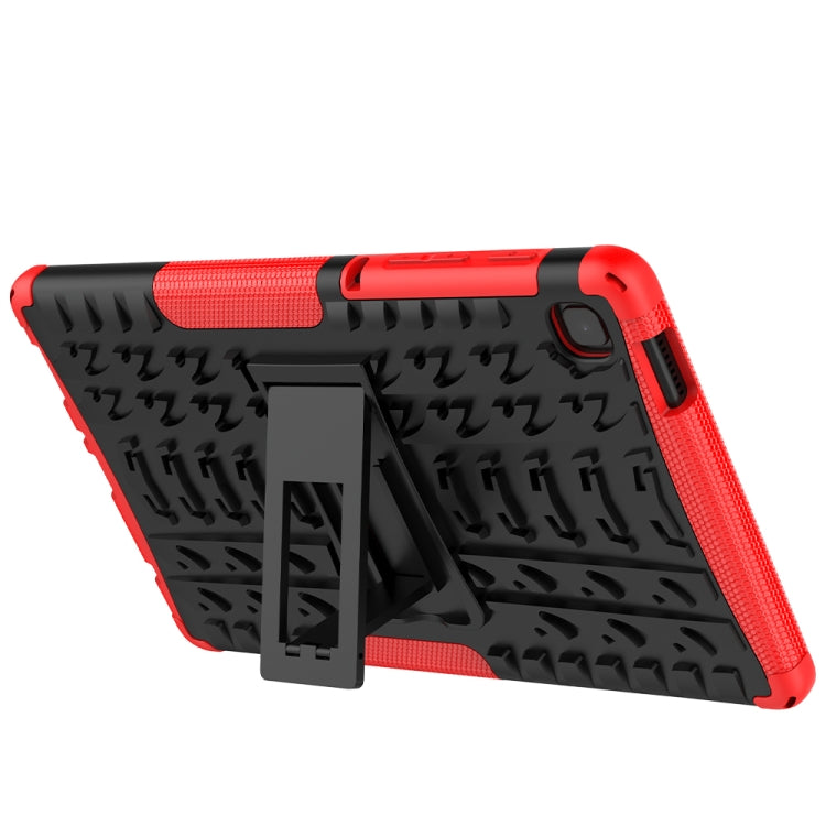 For Samsung Galaxy Tab A7 Lite Tire Texture Shockproof TPU+PC Protective Case with Holder(Red) - Tab A7 Lite T220 / T225 by PMC Jewellery | Online Shopping South Africa | PMC Jewellery