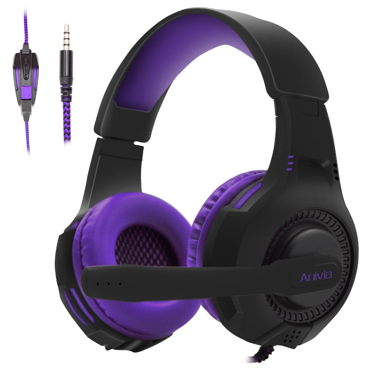 Anivia AH68 3.5mm Wired Gaming Headset with Microphone(Black Purple) - Multimedia Headset by SADES | Online Shopping South Africa | PMC Jewellery