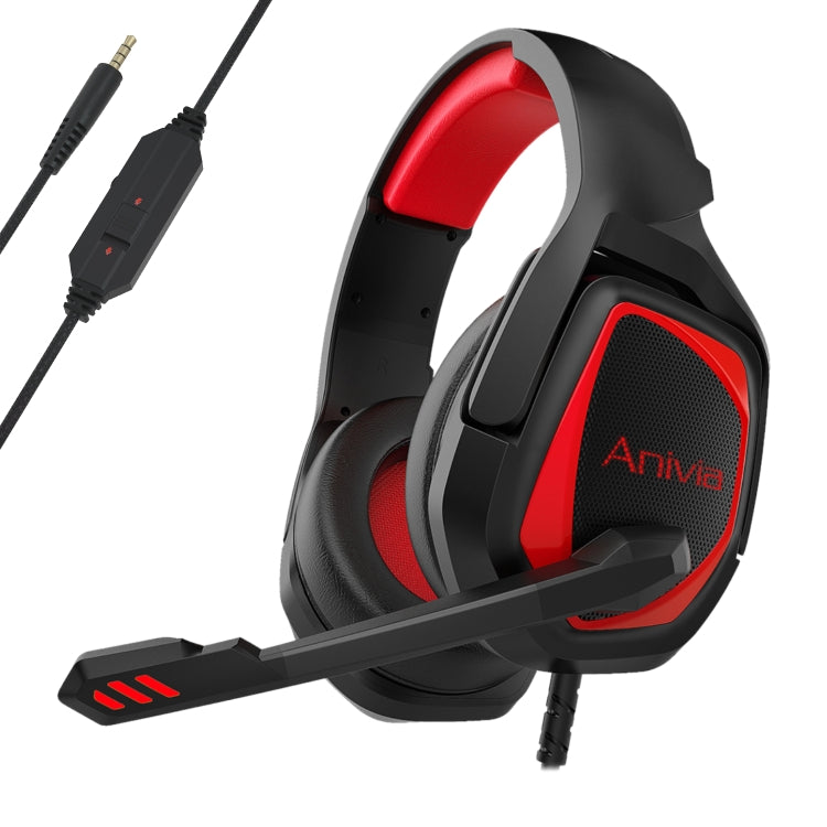 Anivia MH602 3.5mm Wired Gaming Headset with Microphone(Black Red) - free shipping - PMC TechLife - Order now!
