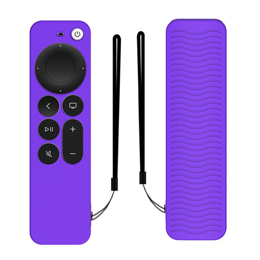 Silicone Protective Case Cover For Apple TV 4K 4th Siri Remote Controller(Purple) - Apple TV Accessories by PMC Jewellery | Online Shopping South Africa | PMC Jewellery
