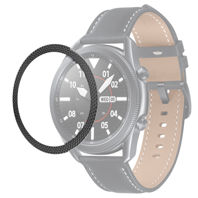 For Samsung Galaxy Watch 3 41mm Smart Watch Rhombus Texture Bezel Ring(Black) - Watch Cases by ENKAY | Online Shopping South Africa | PMC TechLife | Buy Now Pay Later Mobicred