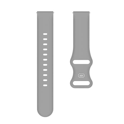 22mm For Xiaomi Haylou RT RS3 LS04 / LS05S Universal Inner Back Buckle Perforation Silicone Watch Band(Grey) - Watch Bands by MIJOBS | Online Shopping South Africa | PMC Jewellery | Buy Now Pay Later Mobicred