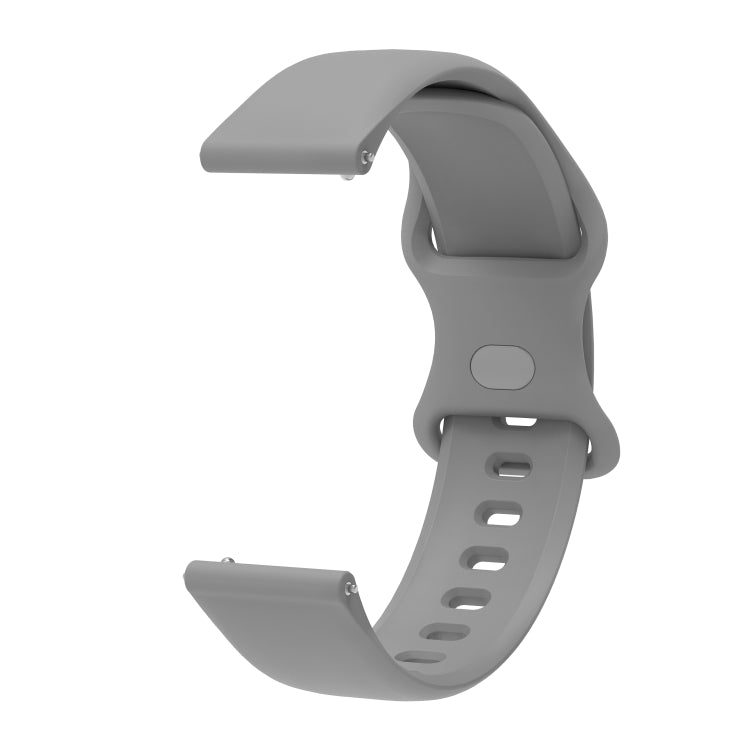 22mm For Xiaomi Haylou RT RS3 LS04 / LS05S Universal Inner Back Buckle Perforation Silicone Watch Band(Grey) - Watch Bands by MIJOBS | Online Shopping South Africa | PMC Jewellery | Buy Now Pay Later Mobicred