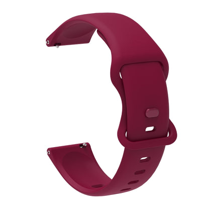 22mm For Xiaomi Haylou RT RS3 LS04 / LS05S Universal Inner Back Buckle Perforation Silicone Watch Band(Wine Red) - Watch Bands by MIJOBS | Online Shopping South Africa | PMC Jewellery | Buy Now Pay Later Mobicred