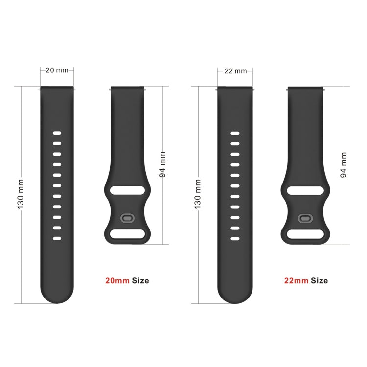 22mm For Xiaomi Haylou RT RS3 LS04 / LS05S Universal Inner Back Buckle Perforation Silicone Watch Band(Grey) - Watch Bands by MIJOBS | Online Shopping South Africa | PMC Jewellery | Buy Now Pay Later Mobicred