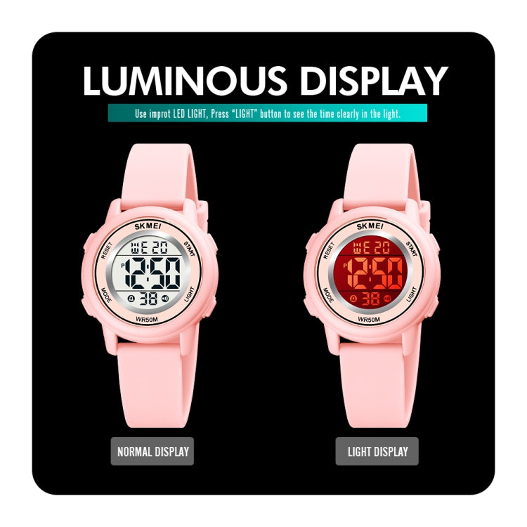 SKMEI 1721 Triplicate Round Dial LED Digital Display Luminous Silicone Strap Electronic Watch(Black) - LED Digital Watches by SKMEI | Online Shopping South Africa | PMC Jewellery | Buy Now Pay Later Mobicred