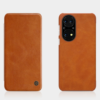 For Huawei P50 NILLKIN QIN Series Crazy Horse Texture Horizontal Flip Leather Case with Card Slot(Brown) - Huawei Cases by NILLKIN | Online Shopping South Africa | PMC Jewellery