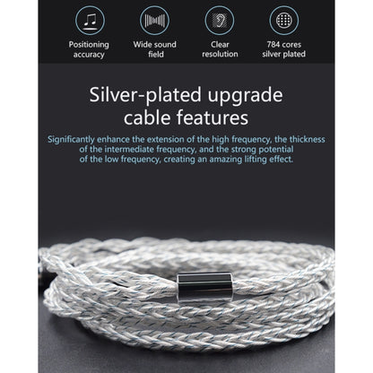 KZ 3.5mm Plug 784-core Blue Silver Mixed Braided Silver-plated Earphone Upgrade Cable For KZ ZS10 Pro / DQ6 / ASX, Cable Length: 1.2m(C Style) - Cable & Splitter by KZ | Online Shopping South Africa | PMC Jewellery