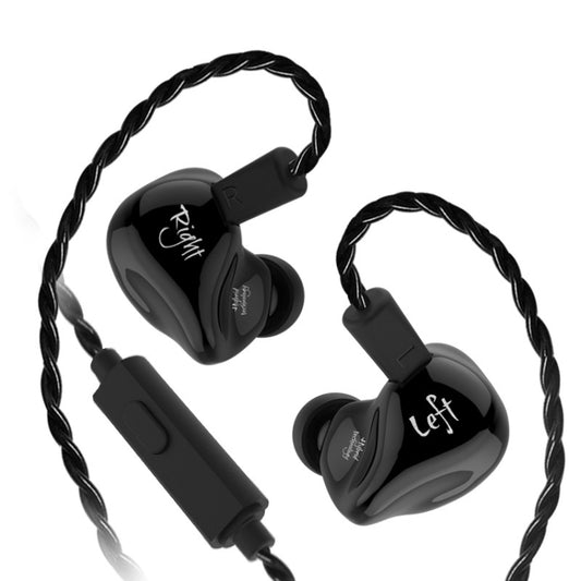 KZ ZS4 Ring Iron Hybrid Drive In-ear Wired Earphone, Mic Version(Black) - In Ear Wired Earphone by KZ | Online Shopping South Africa | PMC Jewellery | Buy Now Pay Later Mobicred