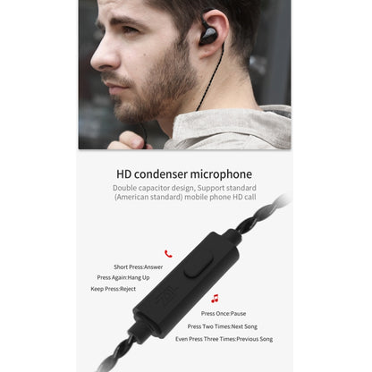 KZ ZS4 Ring Iron Hybrid Drive In-ear Wired Earphone, Mic Version(Black) - In Ear Wired Earphone by KZ | Online Shopping South Africa | PMC Jewellery