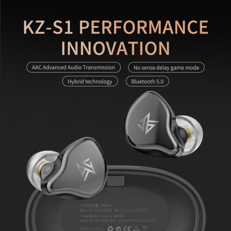 KZ S1 1DD+1BA Hybrid Technology Wireless Bluetooth 5.0 Stereo In-ear Sports Earphone with Microphone(Green) - Bluetooth Earphone by KZ | Online Shopping South Africa | PMC Jewellery | Buy Now Pay Later Mobicred