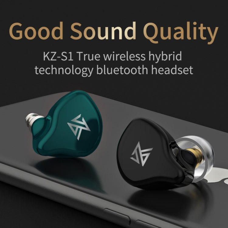 KZ S1 1DD+1BA Hybrid Technology Wireless Bluetooth 5.0 Stereo In-ear Sports Earphone with Microphone(Green) - Bluetooth Earphone by KZ | Online Shopping South Africa | PMC Jewellery | Buy Now Pay Later Mobicred