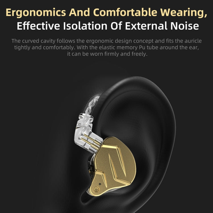 KZ ZSN Pro X Ring Iron Hybrid Drive Metal In-ear Wired Earphone, Standard Version(Gold) - In Ear Wired Earphone by KZ | Online Shopping South Africa | PMC Jewellery