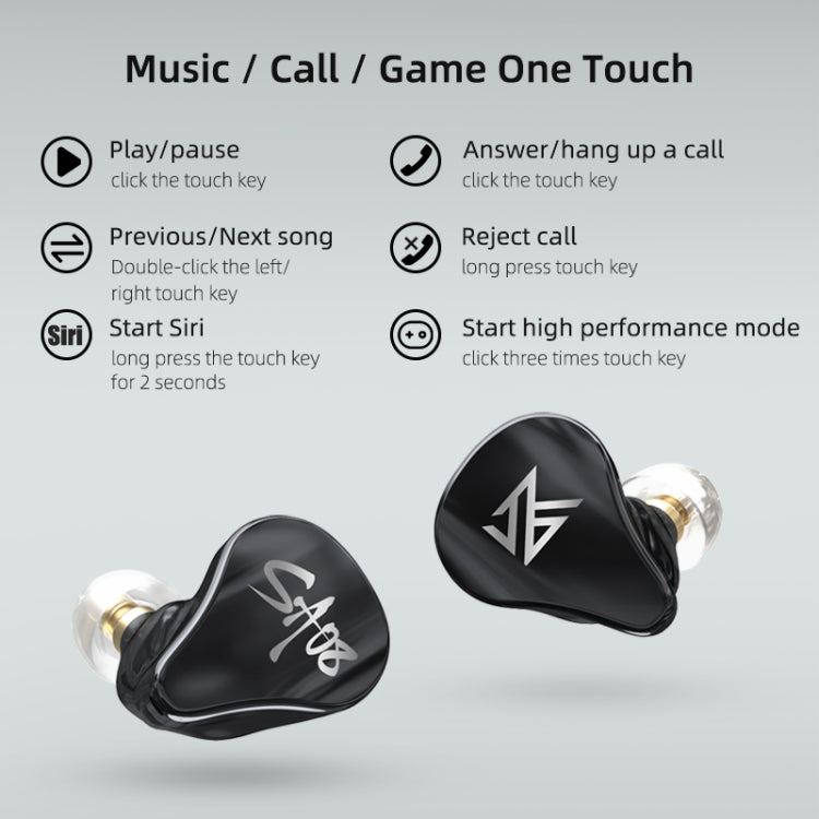 KZ SA08 Wireless Four-unit 5BA Balance Armature Bluetooth In-ear TWS Earphone(Black) - TWS Earphone by KZ | Online Shopping South Africa | PMC Jewellery