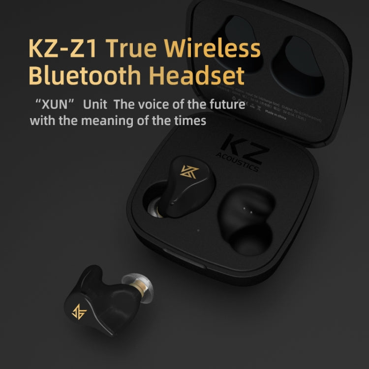 KZ Z1 1DD Dynamic True Wireless Bluetooth 5.0 Sports In-ear Earphone(Black) - Bluetooth Earphone by KZ | Online Shopping South Africa | PMC Jewellery | Buy Now Pay Later Mobicred