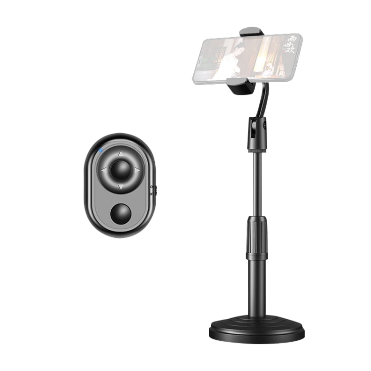 Desktop Stand Mobile Phone Tablet Live Broadcast Stand Telescopic Disc Stand, Style:Holder + Remote Control(Black) - Stand by PMC TechLife | Online Shopping South Africa | PMC TechLife