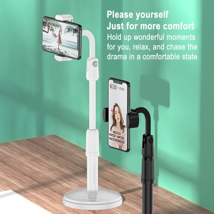 Desktop Stand Mobile Phone Tablet Live Broadcast Stand Telescopic Disc Stand, Style:Holder + Remote Control(Black) - Stand by PMC TechLife | Online Shopping South Africa | PMC TechLife
