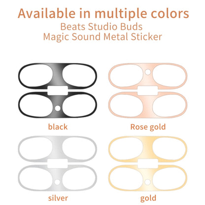 For Beats Studio Buds Wireless Bluetooth Earphone Magic Sound Metal Protective Sticker(Rose Gold) - Protective Sticker by PMC Jewellery | Online Shopping South Africa | PMC Jewellery