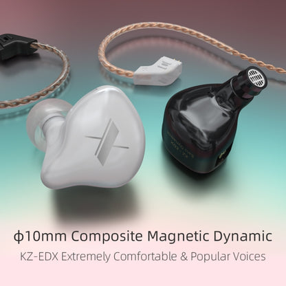 KZ EDX Dynamic Monitor HiFi In-Ear Wired Earphone No Mic(White) - In Ear Wired Earphone by KZ | Online Shopping South Africa | PMC Jewellery