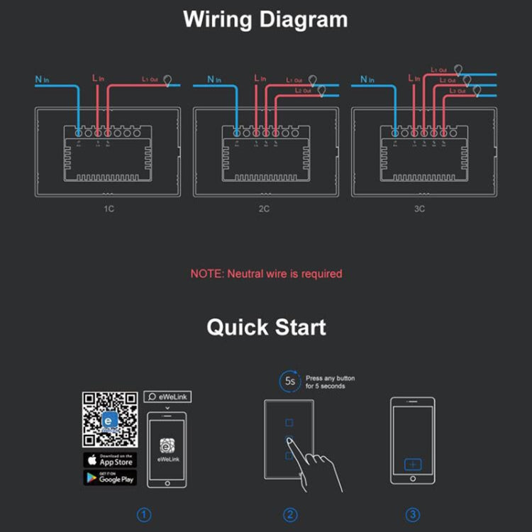 Sonoff T3 US-TX 433 RF WIFI Smart Remote Control Wall Touch Switch, US Plug, Style:Single Button - Smart Switch by Sonoff | Online Shopping South Africa | PMC Jewellery